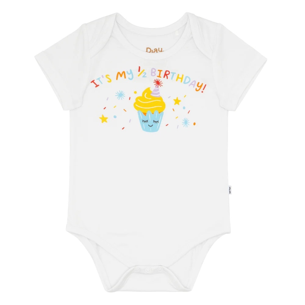 Never used with tags 1/2 birthday Little Sleepies Bodysuit! 6-12 month size